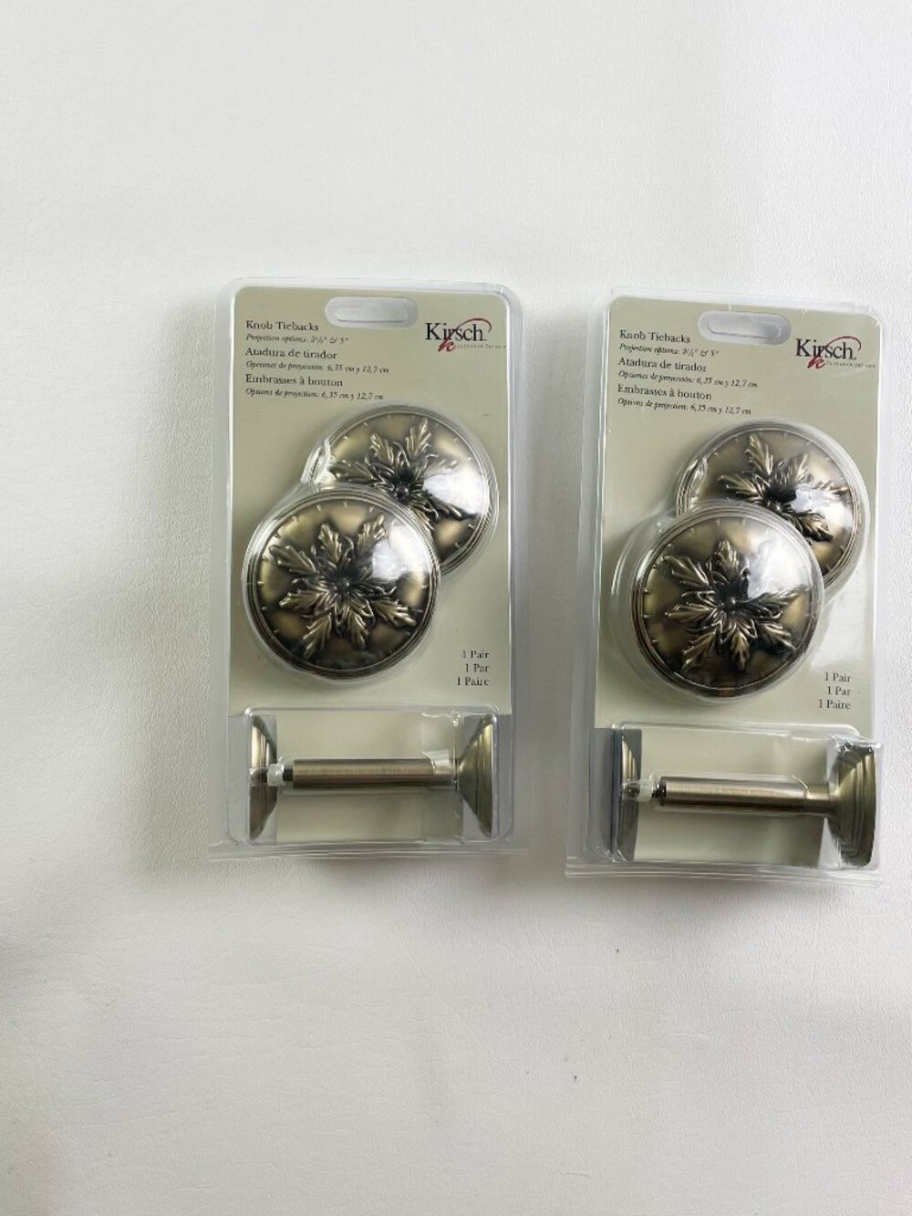 Kirsch Knob Tiebacks Antique Brass 2 Pairs K37